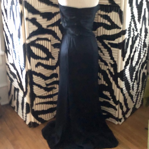 Tahari Black Silk Dress Size 2 Maxi Gown - Picture 6 of 9